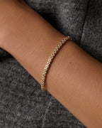 Diamond Checkered Tennis Bracelet || option::14K Solid Gold, 6.5 in.