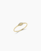 Diamond Love Signet Ring || option::14K Solid Gold