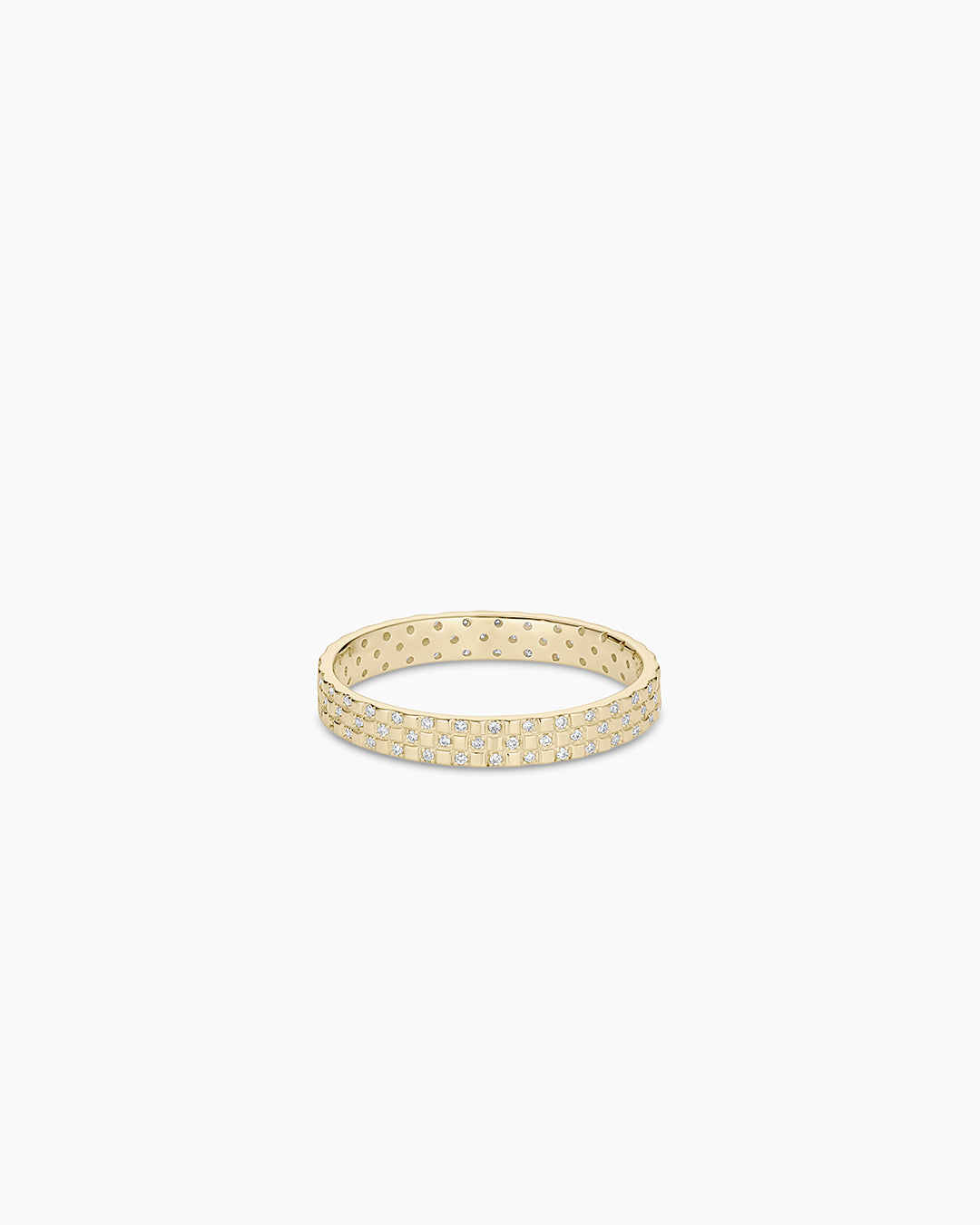 Diamond Checkered Ring || option::14K Solid Gold