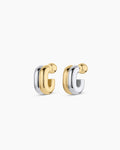 Zoey Mixed Stacked Huggies || option::18K Gold & Silver Plated