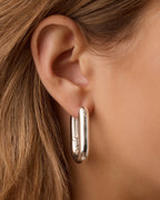 Zoey Statement Hoops || option::Silver Plated