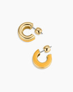 Lou Stacked Huggies || option::18K Gold Plated, Yellow