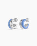 Lou Stacked Huggies || option::Silver Plated, Chambray