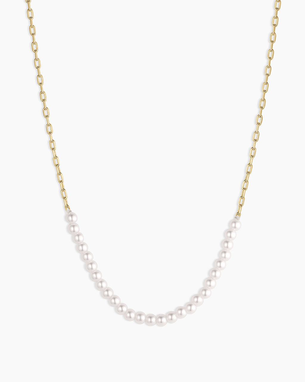Finley Pearl Row Necklace || option::18K Gold Plated