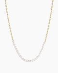 Finley Pearl Row Necklace || option::18K Gold Plated