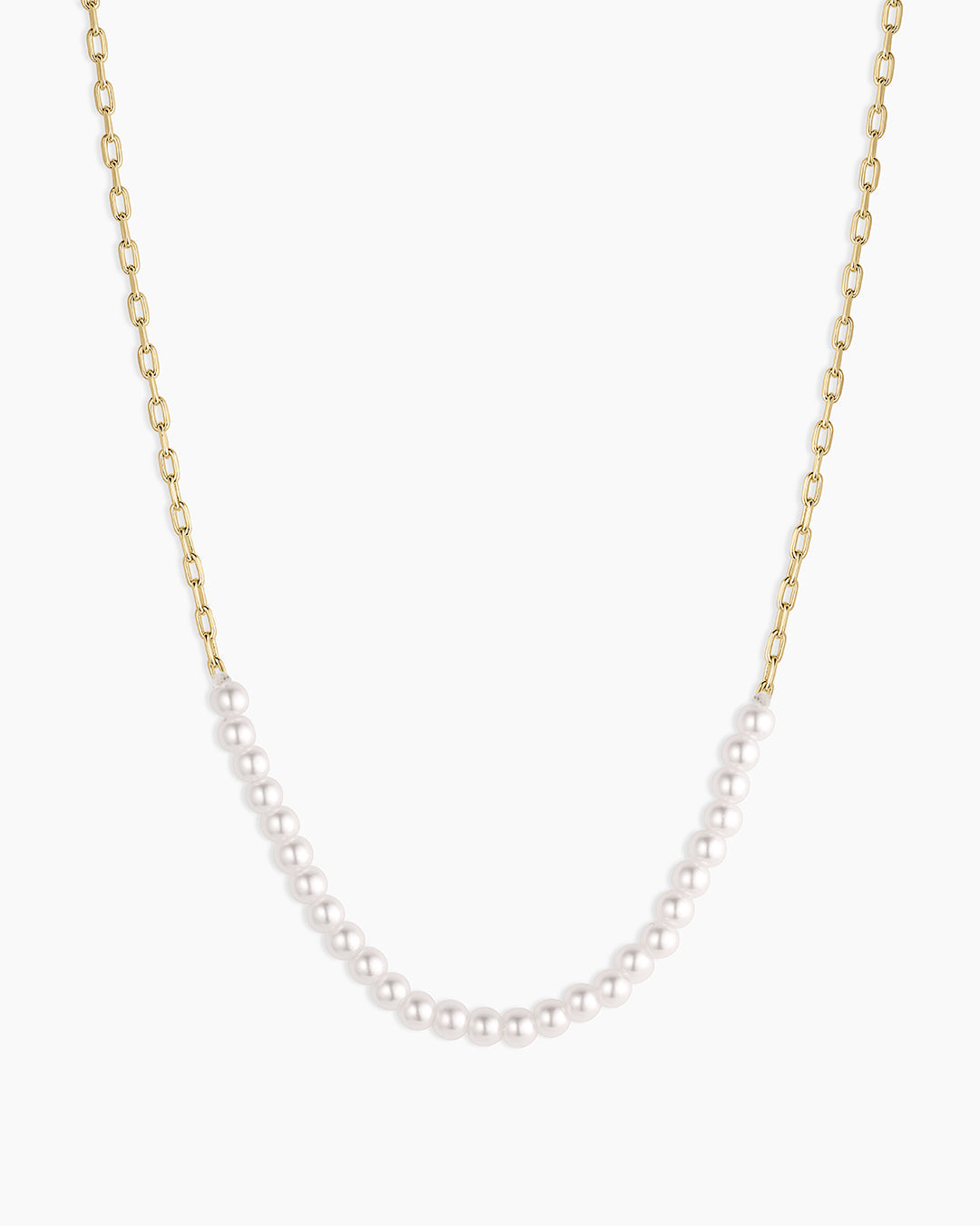 Finley Pearl Row Necklace || option::18K Gold Plated