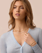 Finley Pearl Row Necklace || option::18K Gold Plated