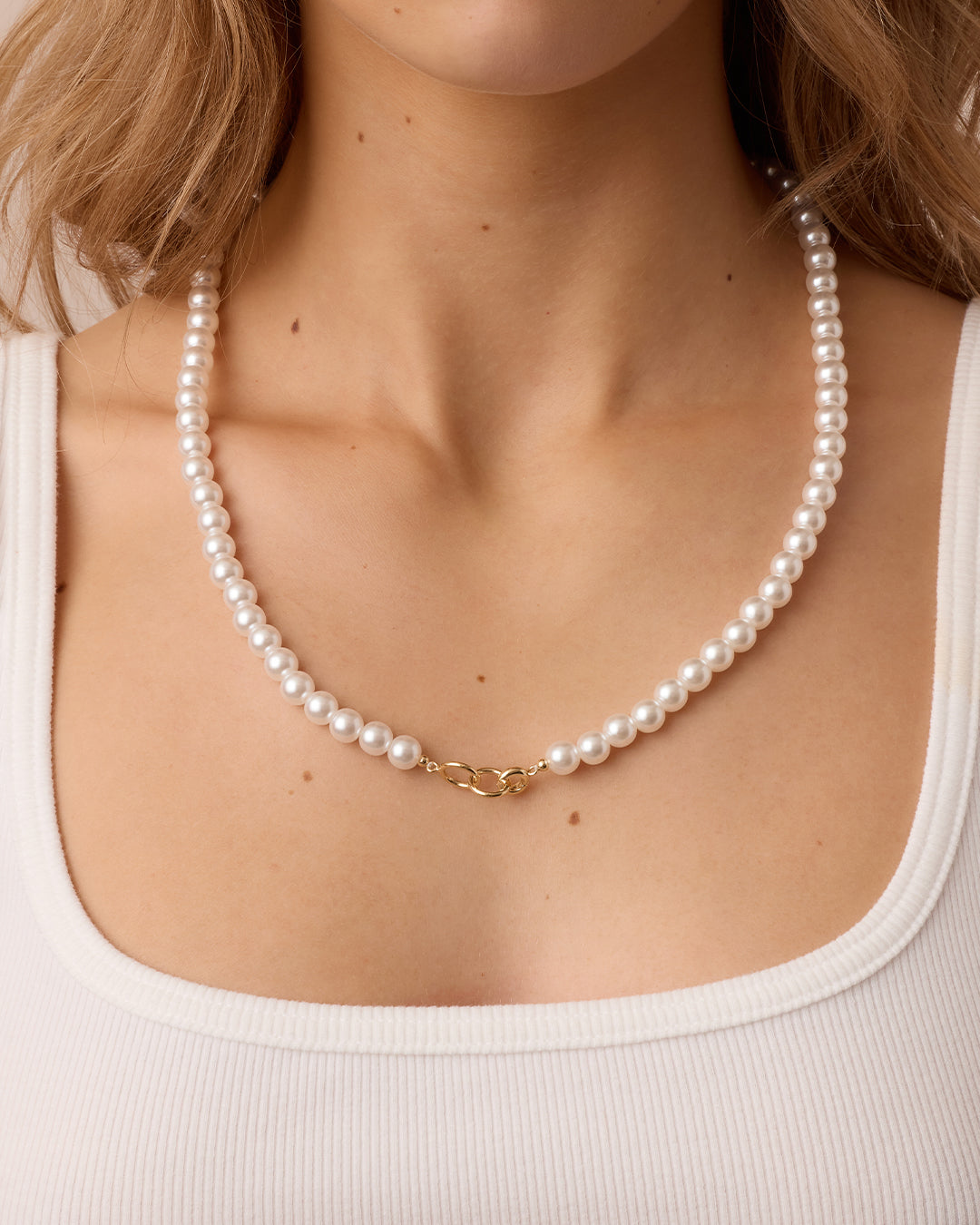 Finley Pearl Matinee Necklace || option::18K Gold Plated