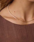 Lou Pearl Alphabet Necklace || option::18K Gold Plated, A