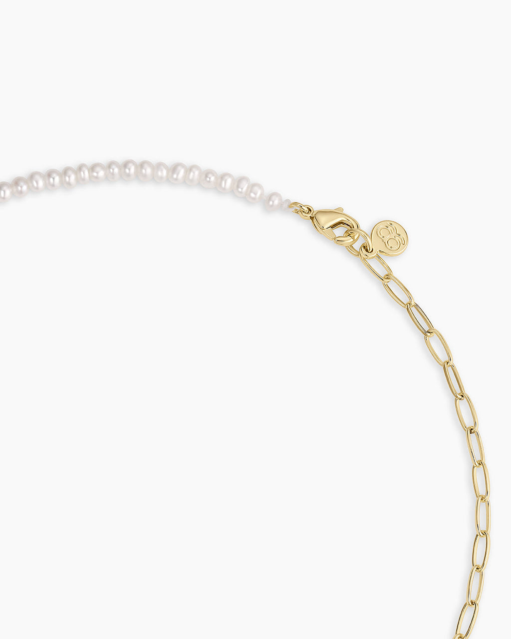 Lou Pearl Alphabet Necklace || option::18K Gold Plated, B