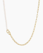 Lou Pearl Alphabet Necklace || option::18K Gold Plated, G