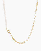 Lou Pearl Alphabet Necklace || option::18K Gold Plated, S
