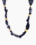 Paisley Bandana Knot Necklace || option::18K Gold Plated, Navy
