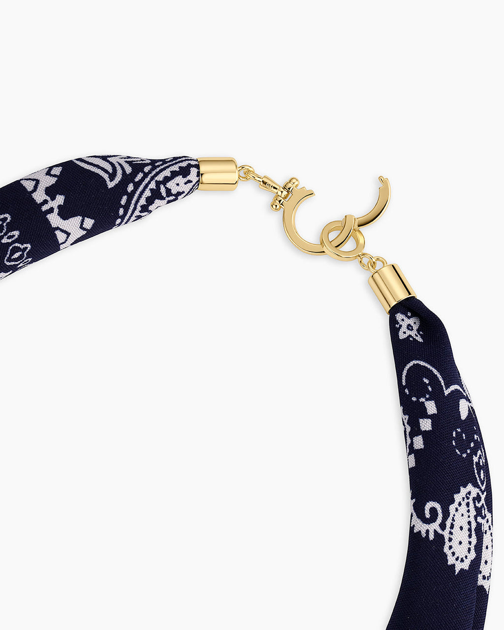 Paisley Bandana Knot Necklace || option::18K Gold Plated, Navy