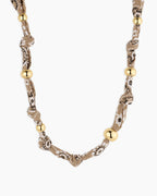 Paisley Bandana Knot Necklace || option::18K Gold Plated, Taupe