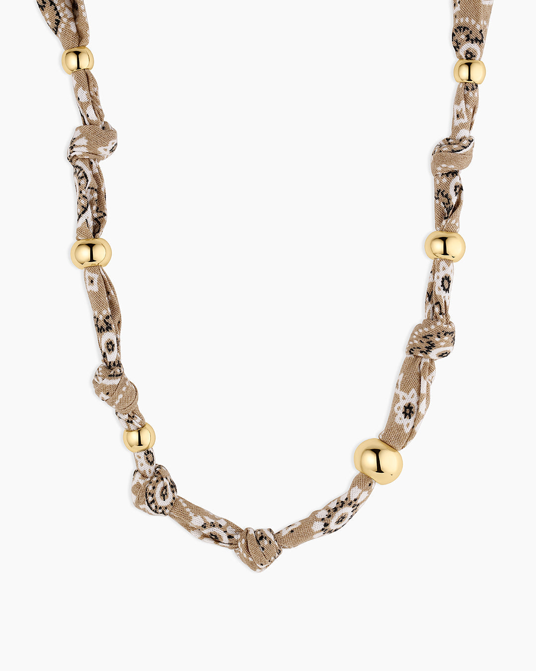 Paisley Bandana Knot Necklace || option::18K Gold Plated, Taupe