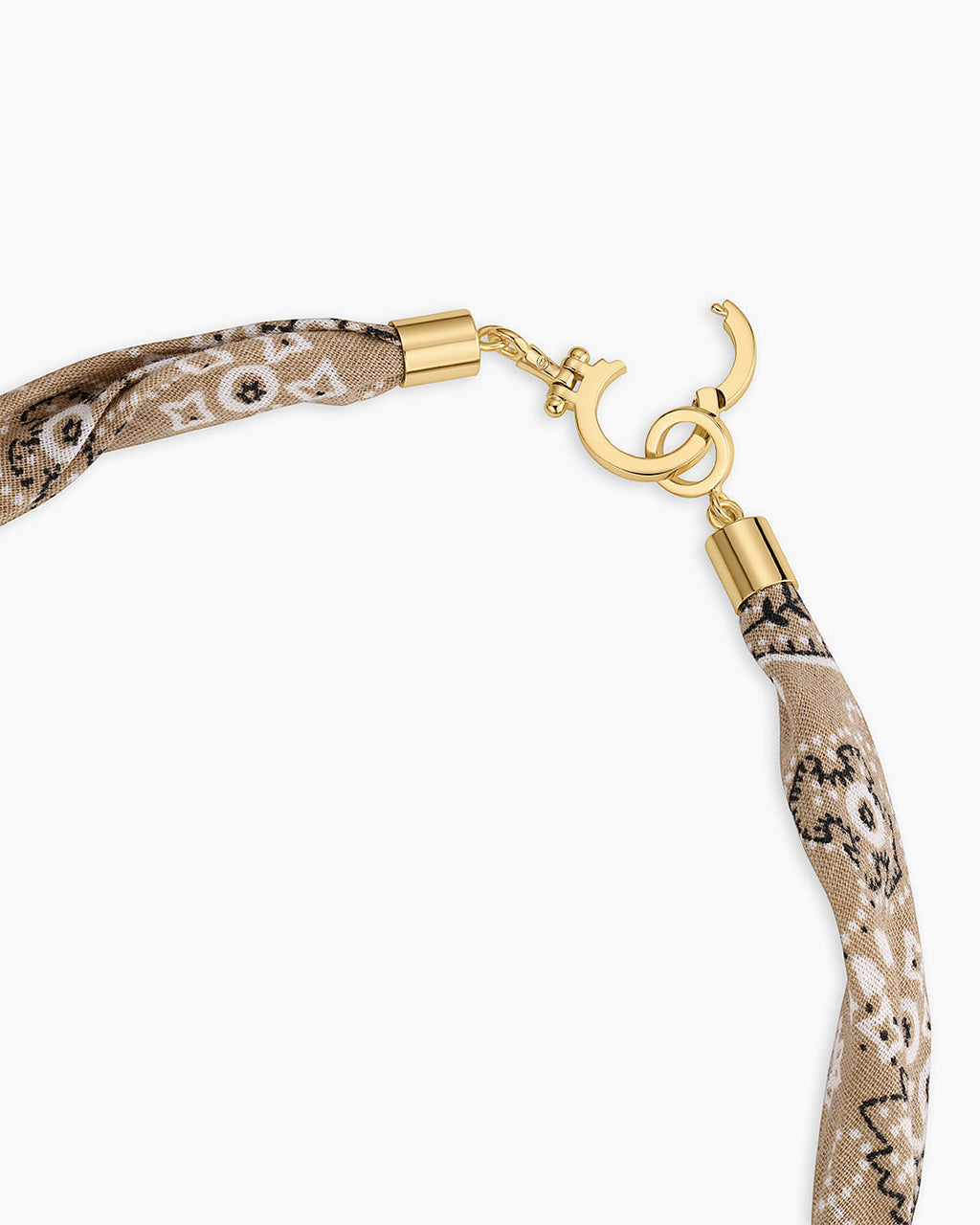 Paisley Bandana Knot Necklace || option::18K Gold Plated, Taupe