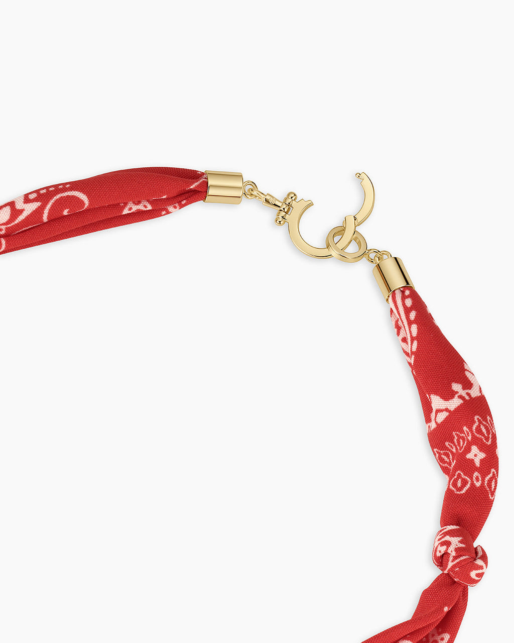 Paisley Bandana Pearl Necklace || option::18K Gold Plated, Red