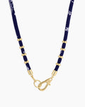 Paisley Bandana Long Necklace || option::18K Gold Plated, Navy