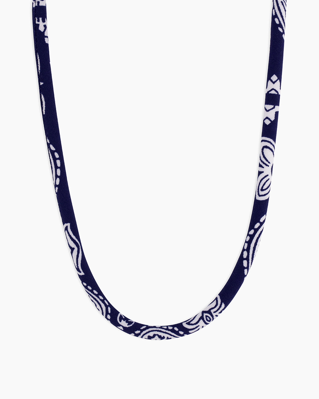 Paisley Bandana Long Necklace || option::18K Gold Plated, Navy