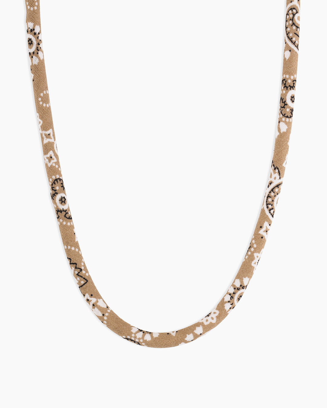 Paisley Bandana Long Necklace || option::18K Gold Plated, Taupe