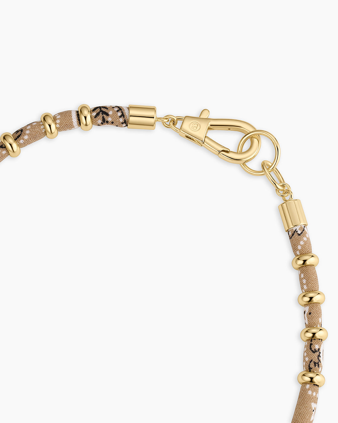 Paisley Bandana Long Necklace || option::18K Gold Plated, Taupe