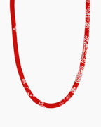 Paisley Bandana Long Necklace || option::18K Gold Plated, Red