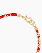 Paisley Bandana Long Necklace || option::18K Gold Plated, Red