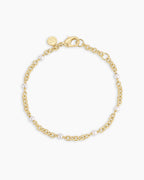 Finley Pearl Dot Bracelet || option::18K Gold Plated