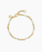 Finley Pearl Dot Bracelet || option::18K Gold Plated