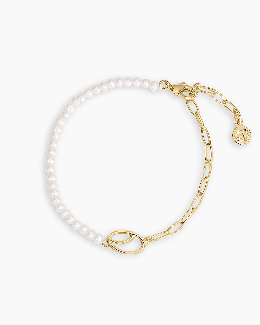 Lou Pearl Alphabet Bracelet || option::18K Gold Plated, O