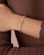 Lou Pearl Alphabet Bracelet || option::18K Gold Plated, U