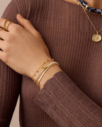 Lou Pearl Alphabet Bracelet || option::18K Gold Plated, U