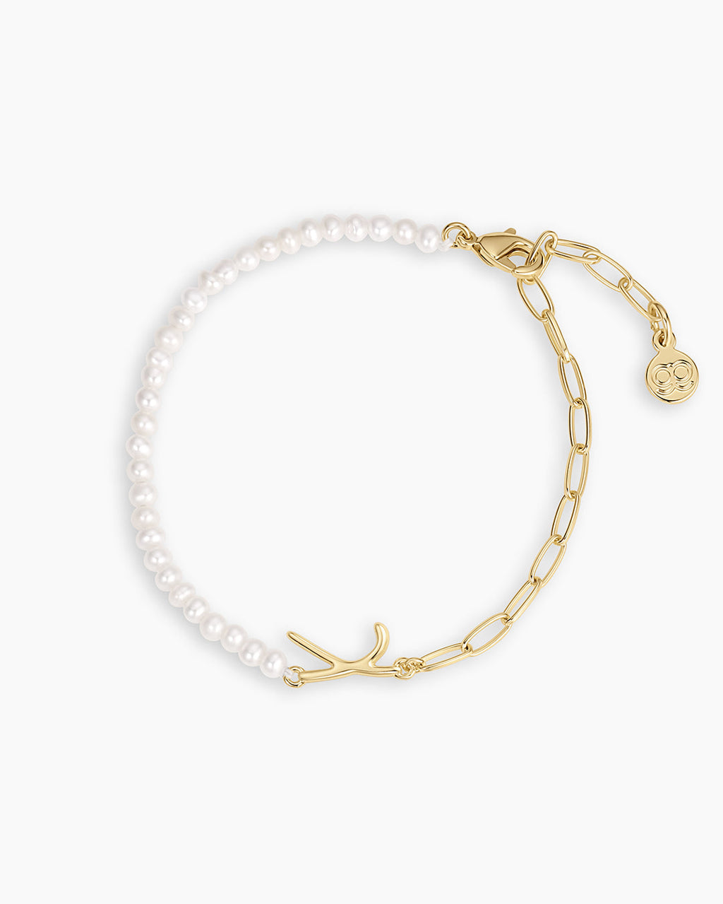 Lou Pearl Alphabet Bracelet || option::18K Gold Plated, X