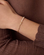 Lou Pearl Alphabet Bracelet || option::18K Gold Plated, X