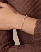 Lou Pearl Alphabet Bracelet || option::18K Gold Plated, Z