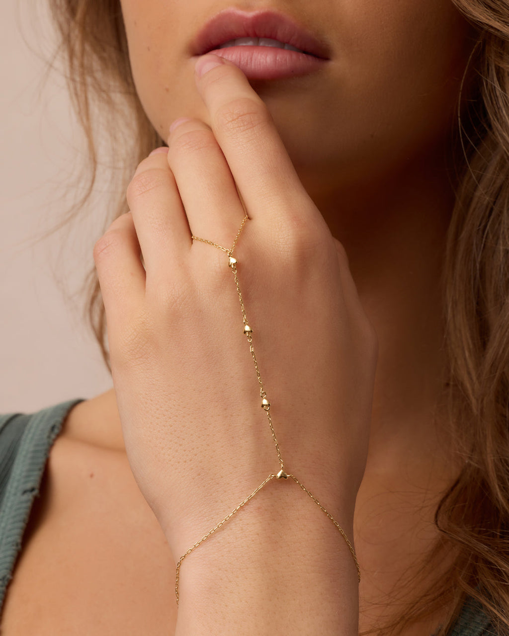 Amour Hand Chain || option::18K Gold Plated