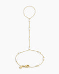 Finley Pearl Hand Chain || option::18K Gold Plated