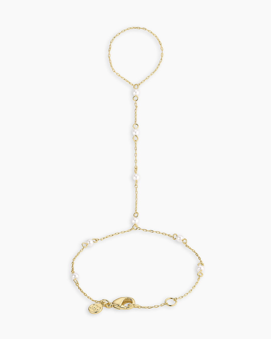Finley Pearl Hand Chain || option::18K Gold Plated