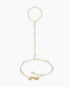 Finley Pearl Hand Chain || option::18K Gold Plated
