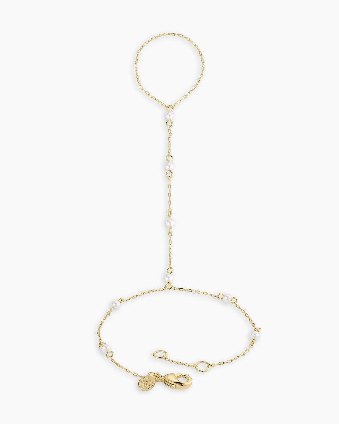 Finley Pearl Hand Chain || option::18K Gold Plated