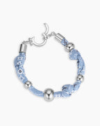 Paisley Bandana Knot Bracelet || option::Silver Plated, Chambray