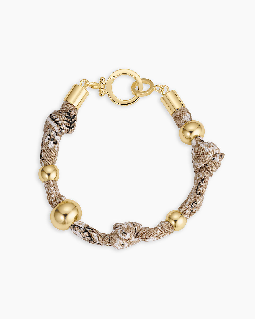 Paisley Bandana Knot Bracelet || option::18K Gold Plated, Taupe
