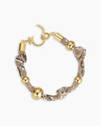 Paisley Bandana Knot Bracelet || option::18K Gold Plated, Taupe