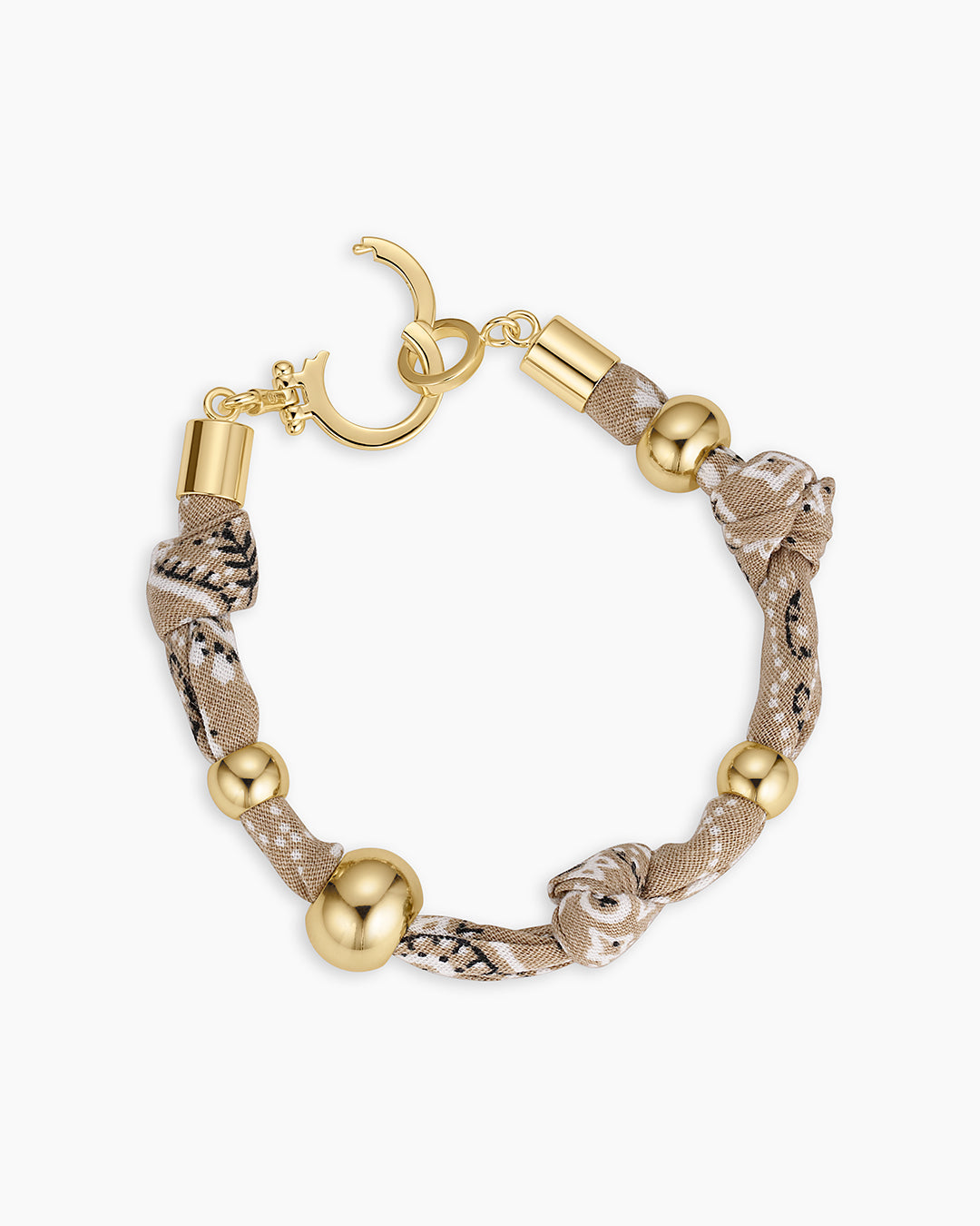 Paisley Bandana Knot Bracelet || option::18K Gold Plated, Taupe