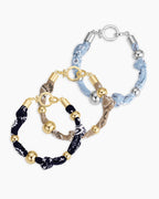 Paisley Bandana Knot Bracelet || option::18K Gold Plated, Taupe