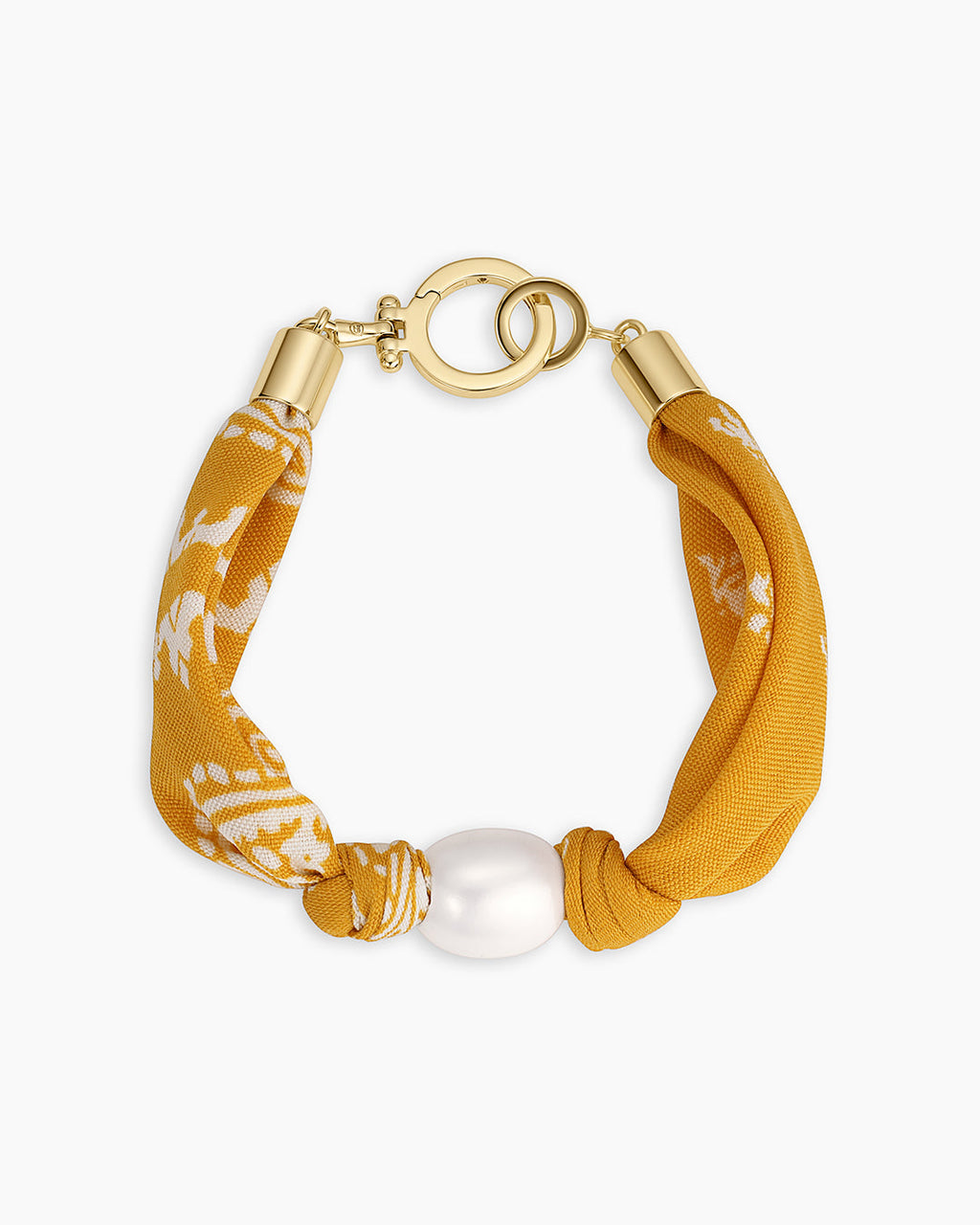 Paisley Bandana Pearl Bracelet || option::18K Gold Plated, Yellow
