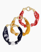 Paisley Bandana Pearl Bracelet || option::18K Gold Plated, Yellow