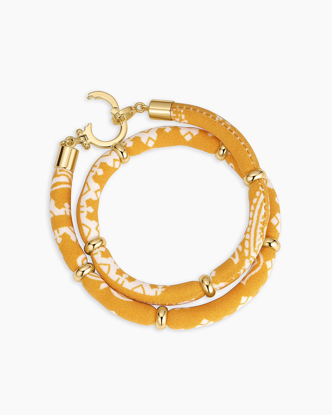 Paisley Bandana Wrap Bracelet || option::18K Gold Plated, Yellow