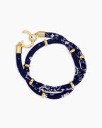 Paisley Bandana Wrap Bracelet || option::18K Gold Plated, Navy